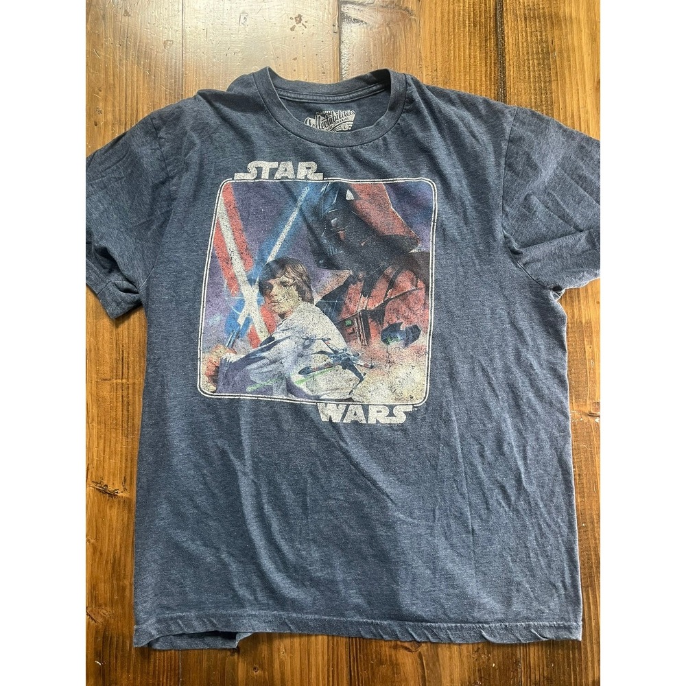Old Navy Star Wars Graphic T-Shirt Mens Large Navy Blue Luke Skywalker Vader Tee